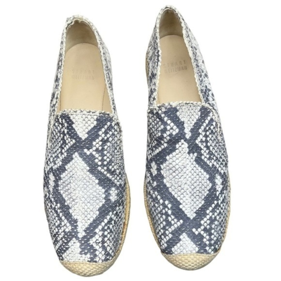 Stuart Weitzman Shoes - Stuart Weitzman Catalan Snake Print Espadrille Flats Slip On 7.5 Spain